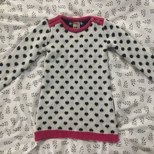 Polka Dot Kids Sweater Dress - Black and Pink